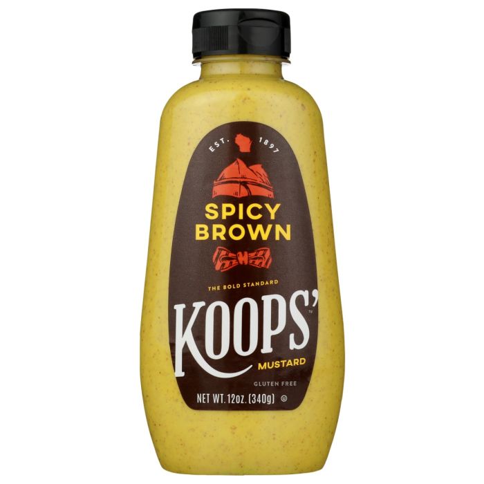 KOOPS: Spicy Brown Mustard Squeeze, 12 oz