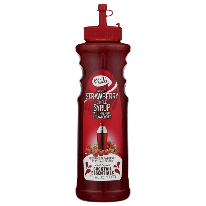 MASTER OF MIXES: Cocktail Essentials Strawberry Syrup, 375 ml