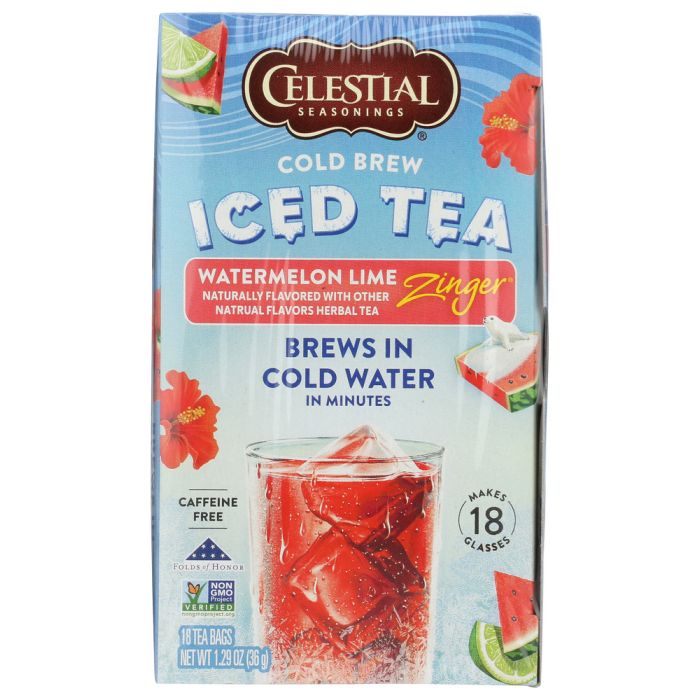 CELESTIAL SEASONINGS: Tea Wtrmln Lme Cold Brew, 18 BG