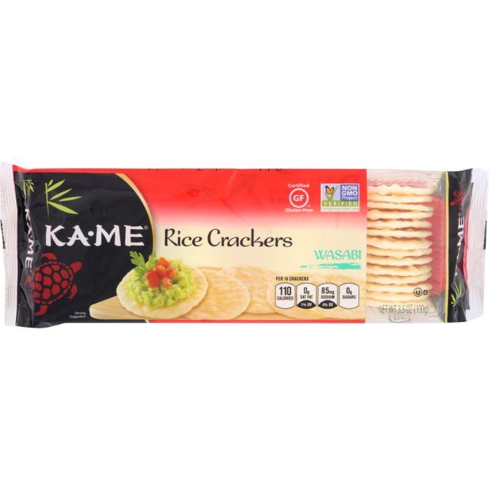 KA ME: Wasabi Rice Crackers Gluten Free, 3.5 oz