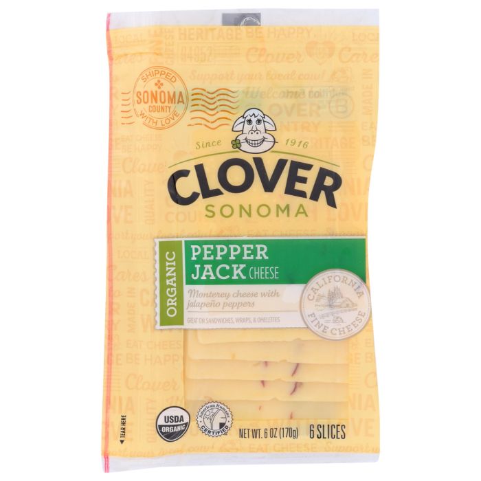 CLOVER SONOMA: Pepper Jack Cheese Slice, 6 oz