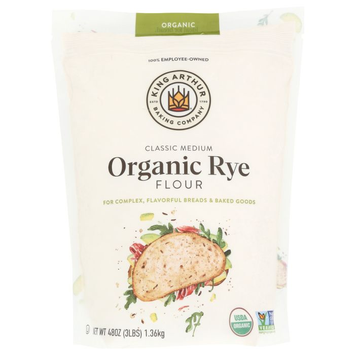KING ARTHUR: Class Medium Organic Rye Flour, 3 lb
