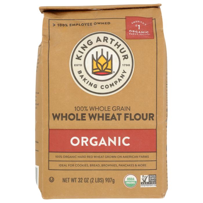 KING ARTHUR: Organic Whole Wheat Flour, 2 lb