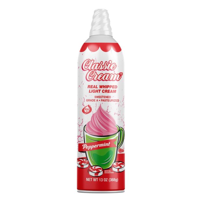 CLASSIC CREAM: Peppermint Whipped Cream, 13 oz