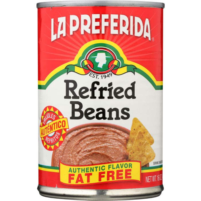 LA PREFERIDA: Authentic Flavor Fat Free Refried Beans, 16 oz