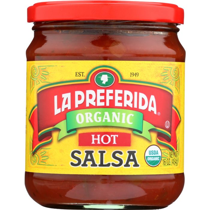 LA PREFERIDA: Organic Hot Salsa, 16 oz