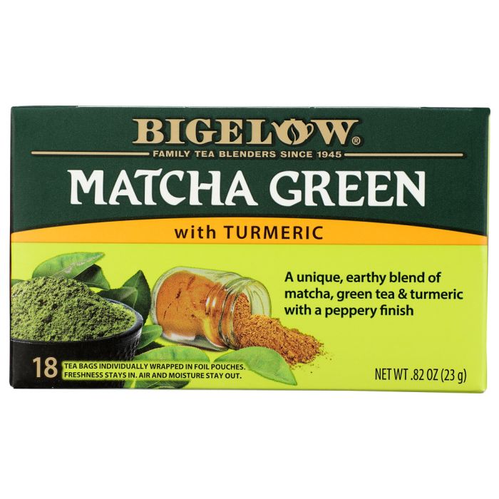 BIGELOW: Matcha Green Tea with Turmeric 18 Bags, 0.82 oz