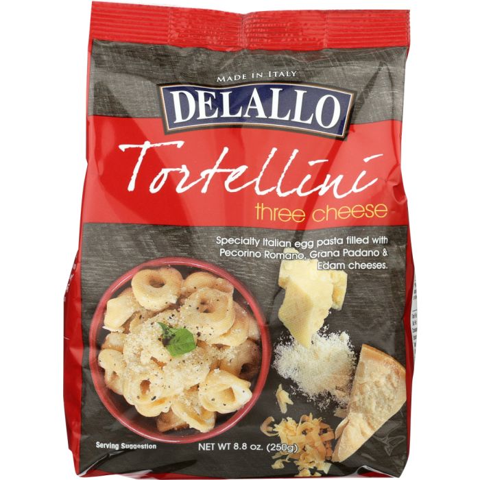 DELALLO: Three-Cheese Tortellini Pasta, 8.8 oz
