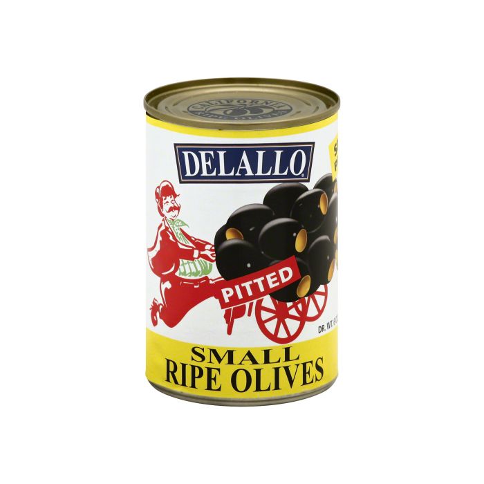DELALLO: Pitted Black Olive Small, 6 oz