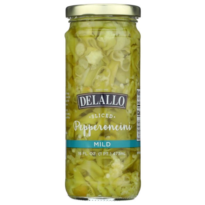 DELALLO: Sliced Mild Pepperoncini Peppers, 16 oz