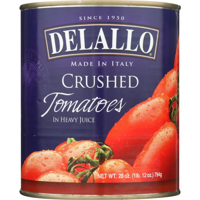 DELALLO: Italian Crushed Tomatoes In Heavy Juice With Basil, 28 oz