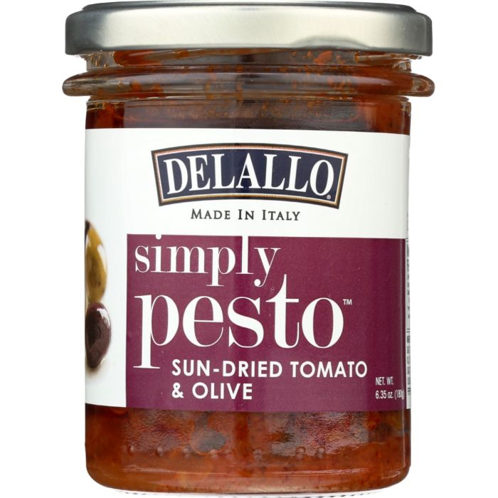 DELALLO: Simply Pesto Sun-Dried Tomato and Olive, 6.35 oz