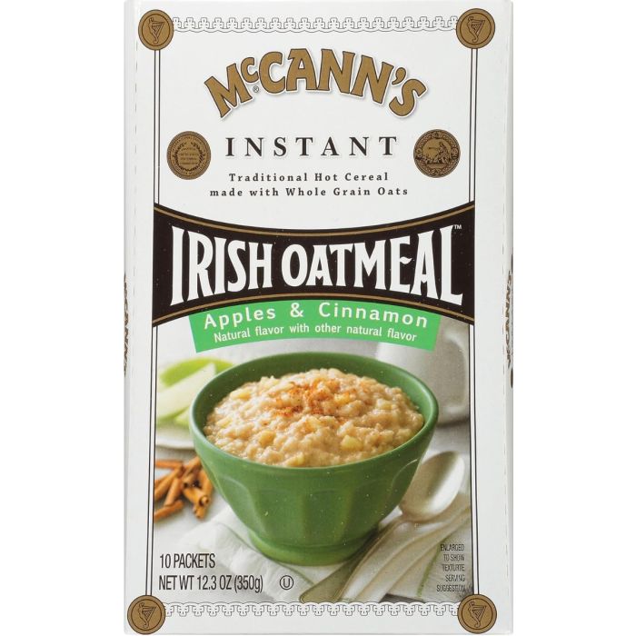 MCCANN: Apple and Cinnamon Instant Oatmeal, 12.3 oz