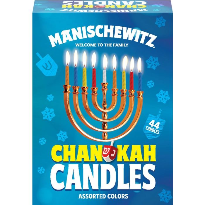 MANISCHEWITZ: Chanukah Candle Assorted Colors, 44 pc
