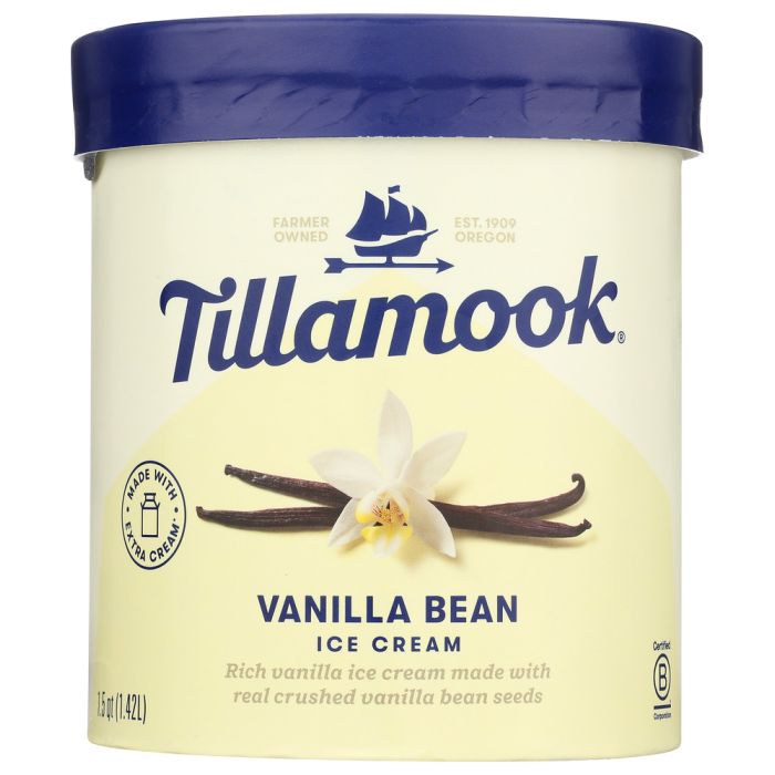 TILLAMOOK: Ice Cream Vanilla Bean, 48 oz
