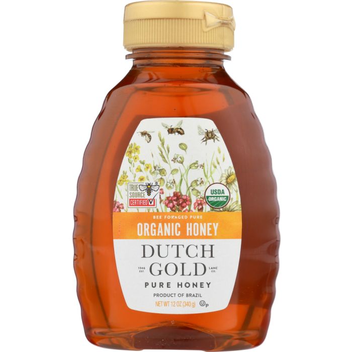 DUTCH GOLD: 100% Organic Pure Honey from Wildflowers, 12 oz