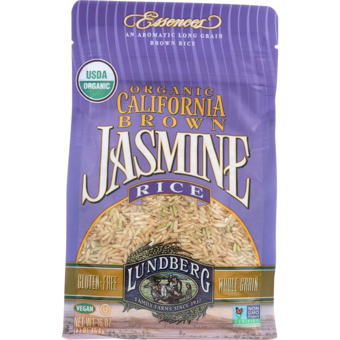 LUNDBERG: Organic California Brown Jasmine Rice, 1 lb