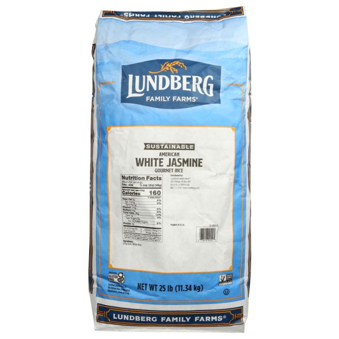 LUNDBERG: Rice White Jasmine, 25 lb