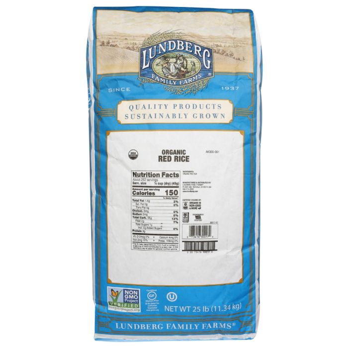 LUNDBERG: Organic Red Rice, 25 lb