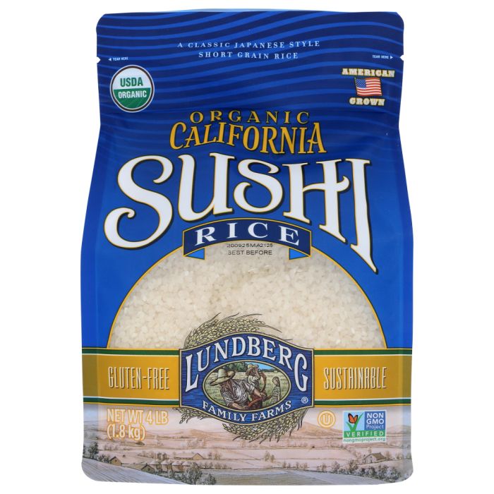 LUNDBERG: Organic California Sushi Rice, 4 lb