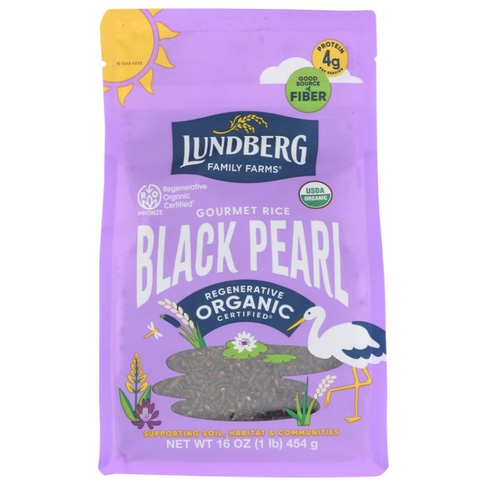 LUNDBERG: Organic Black Pearl Rice, 1 lb