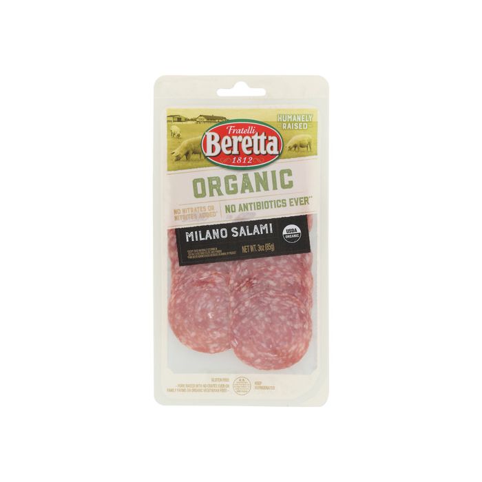 BERETTA: Organic Milano Salami Presliced, 3 oz