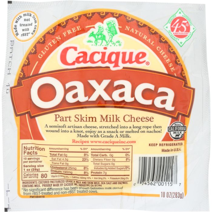 CACIQUE: Oaxaca Part Skim Milk Cheese, 10 oz