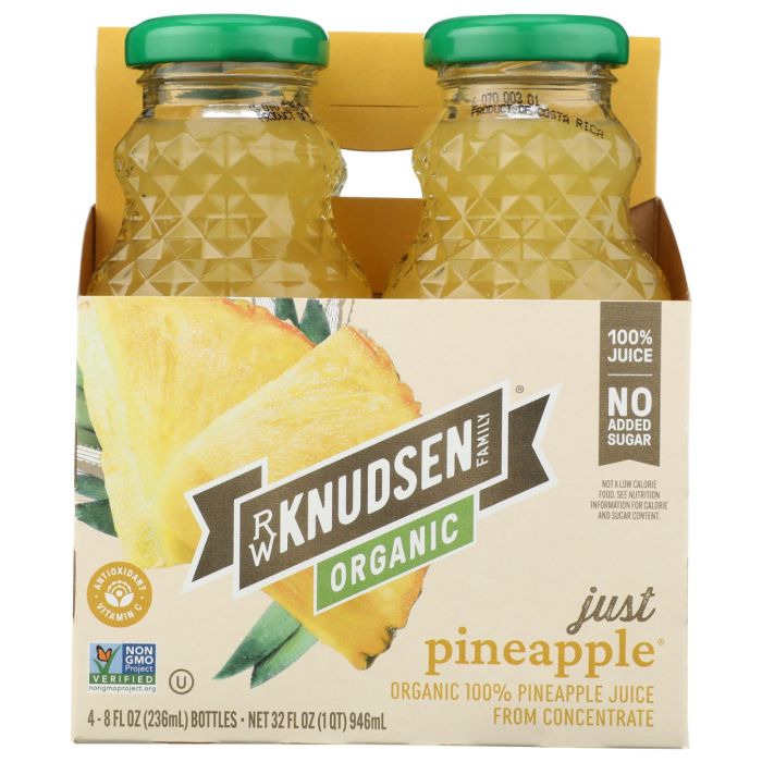 RW KNUDSEN: Just Organic Pineapple Juice 4Pk, 32 oz