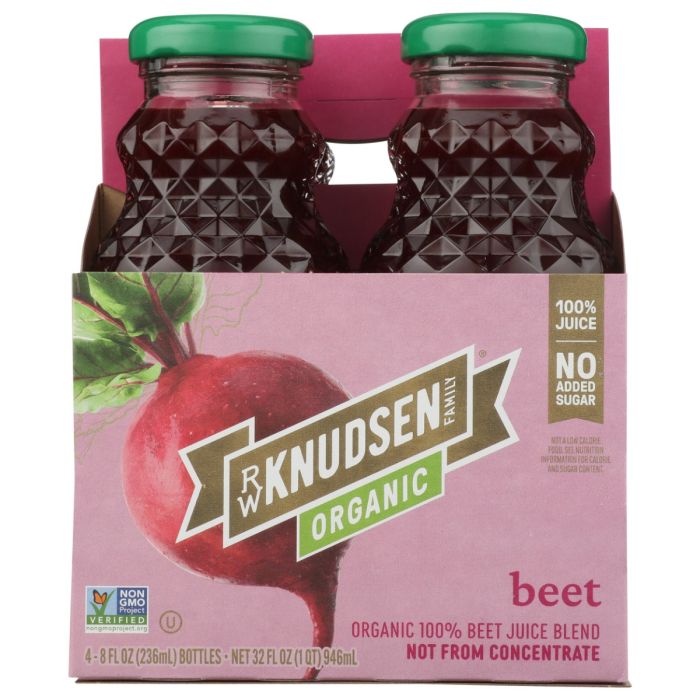 RW KNUDSEN: Just Organic Beet Juice 4Pk, 32 oz