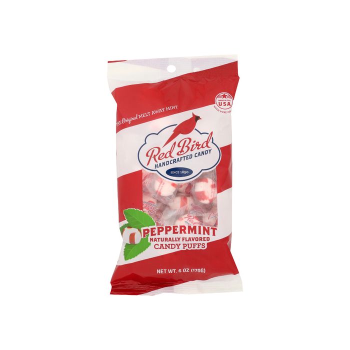 RED BIRD: Soft Peppermint Candy Puffs, 6 oz