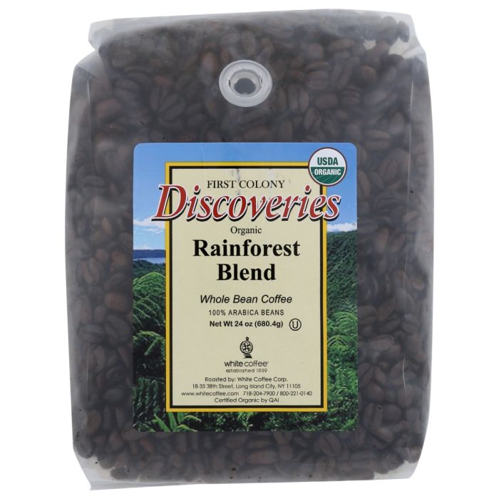 DISCOVERIES: Rainforest Blend Organic Whole Bean Coffee, 24 oz