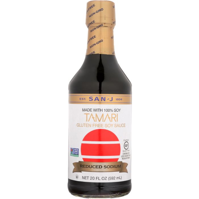 SAN-J: Reduce Sodium Tamari Soy Sauce, 20 oz