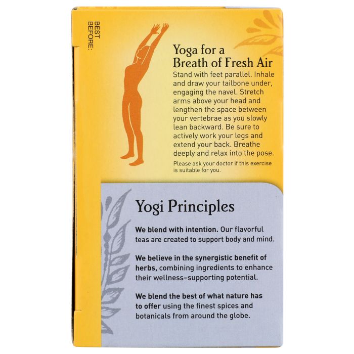 YOGI TEA: Breathe Deep Organic Respiratory Support Tea Caffeine Free, 16 Tea Bags