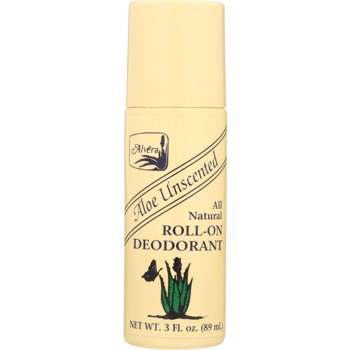 ALVERA: All Natural Roll-On Deodorant Aloe Unscented, 3 oz