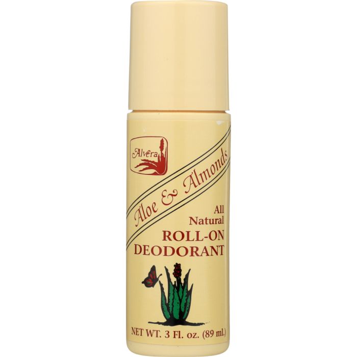 ALVERA: All Natural Roll-On Deodorant Aloe and Almonds, 3 oz