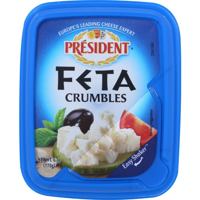 PRESIDENT: Crumbled Feta Cheese Plain, 6 oz