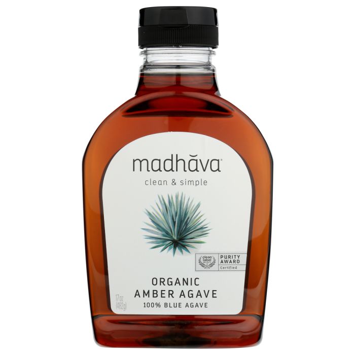 MADHAVA HONEY: Organic Amber Agave, 17 oz