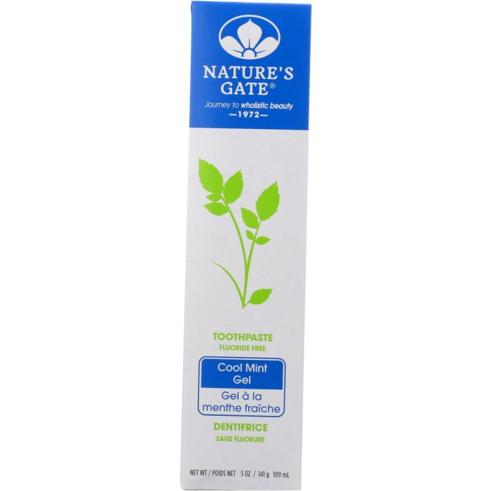 NATURES GATE: Toothpaste Fluoride Free Cool Mint Gel, 5 oz