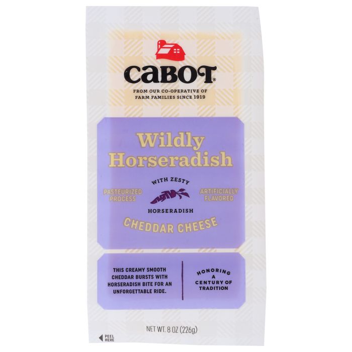 CABOT: Cheese Bar Cheddar Wildly Horseradish, 8 oz