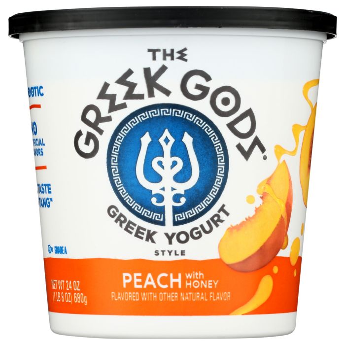 THE GREEK GODS: Greek Style Yogurt Honey Peach, 24 oz
