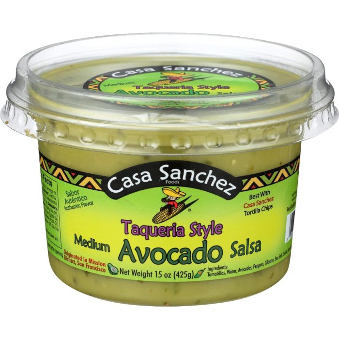CASA SANCHEZ FOODS: Taqueria Avocado Salsa Medium, 15 oz