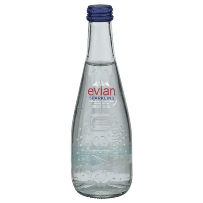 EVIAN: Sparkling Spring Water Glass Bottle, 11.2 fo