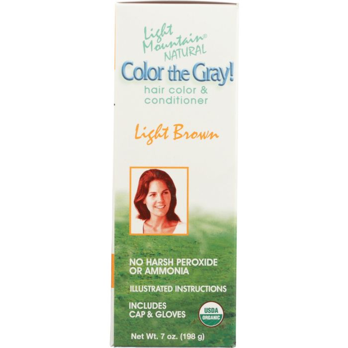 LIGHT MOUNTAIN: Hair Color the Gray Light Brown, 7 oz