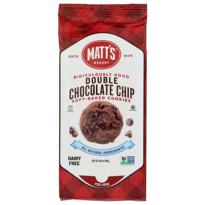 MATTS COOKIES: Double Chocolate Chip Cookies, 10.5 oz