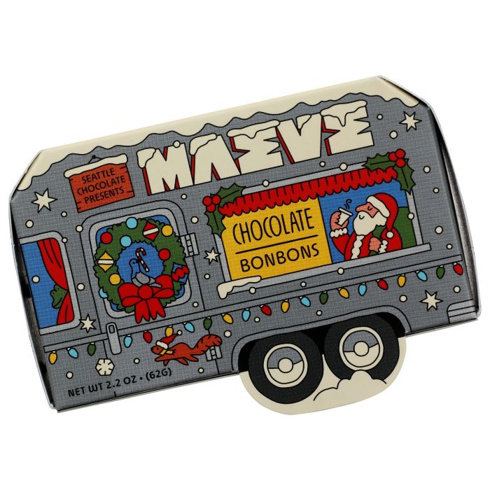 MAEVE BY SEATTLE CHOCOLATE: Santa's Camper Chocolate Bonbons, 2.2 oz