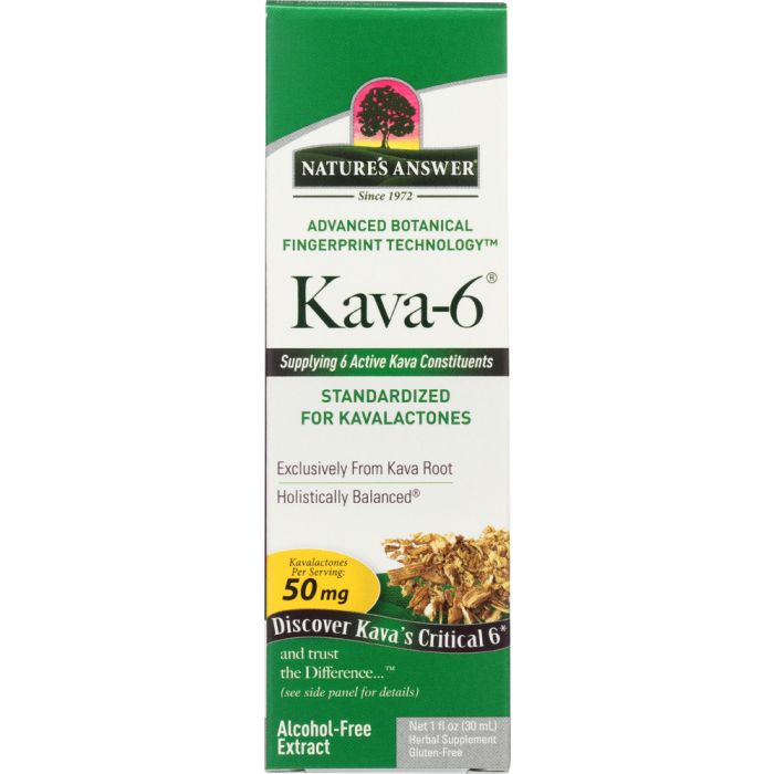 NATURE'S ANSWER: Kava-6 Alcohol-Free Extract 50 mg, 1 oz