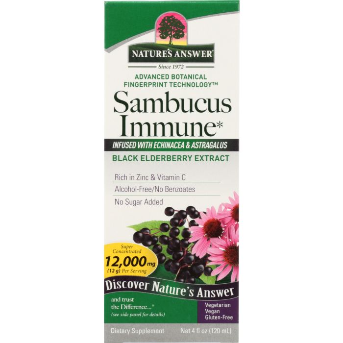 NATURE'S ANSWER: Sambucus Immune Black Elder Berry 5000 mg, 4 oz