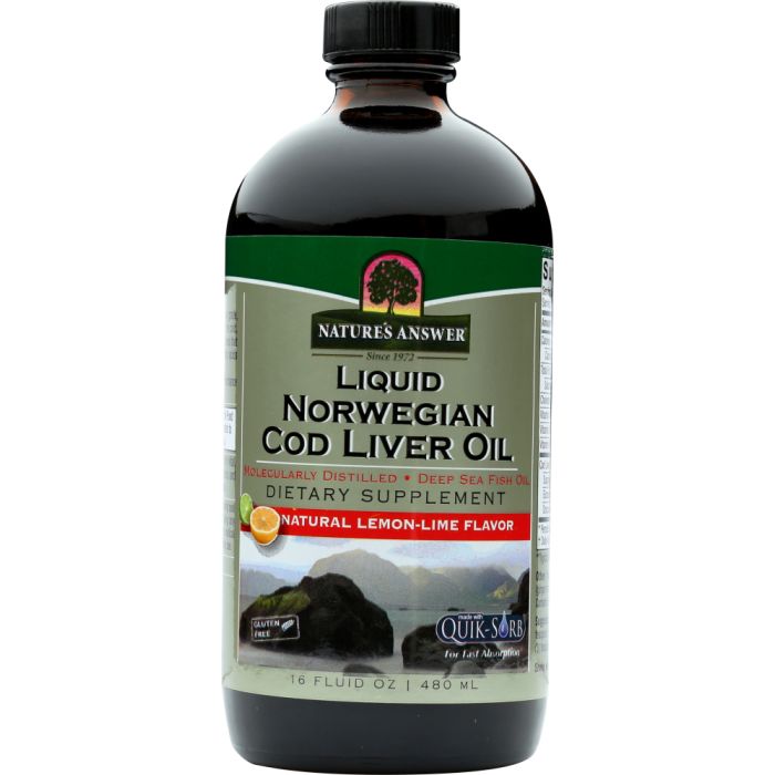 NATURES ANSWER: Liquid Norwegian COD Liver Oil, 16 oz