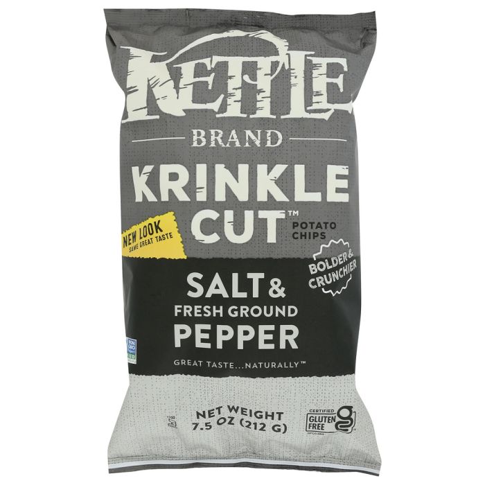 KETTLE FOODS: Krinkle Cut Salt and Pepper Potato Chips, 7.5 oz
