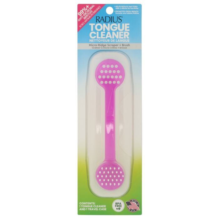 RADIUS: Fuchsia 2-in-1 Tongue Cleaner, 1 ea